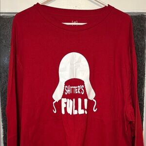 George Adult’s Red Christmas Vacation Long Sleeve Shirt Size Size 2XL 50/52